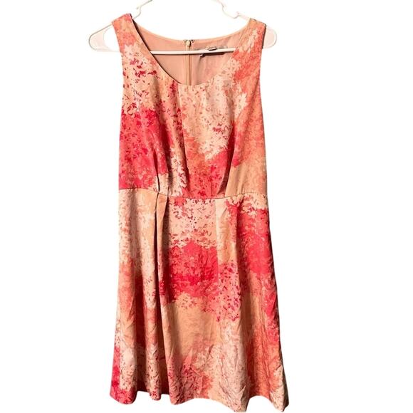 The Loft Pink Abstract Print Sleeveless Dress Size 4 - Picture 1 of 5